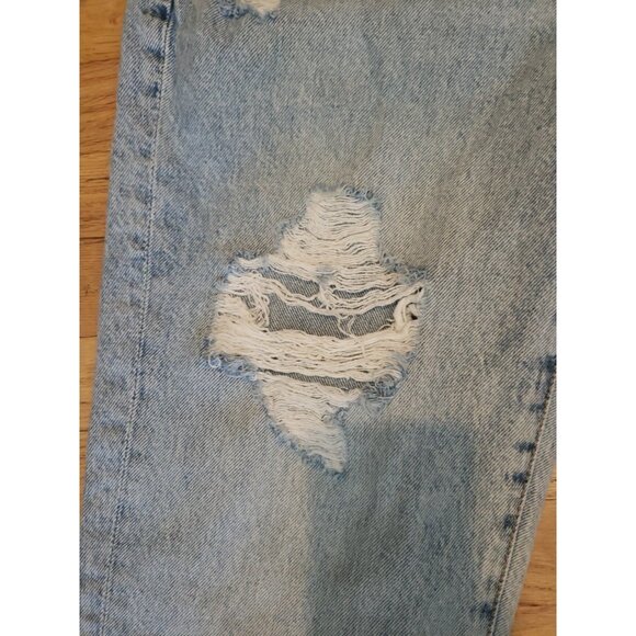 AEROPOSTALE Boyfriend Flare Jeans Distressed Rip Torn Denim Sz 2 32x32 - Picture 4 of 11